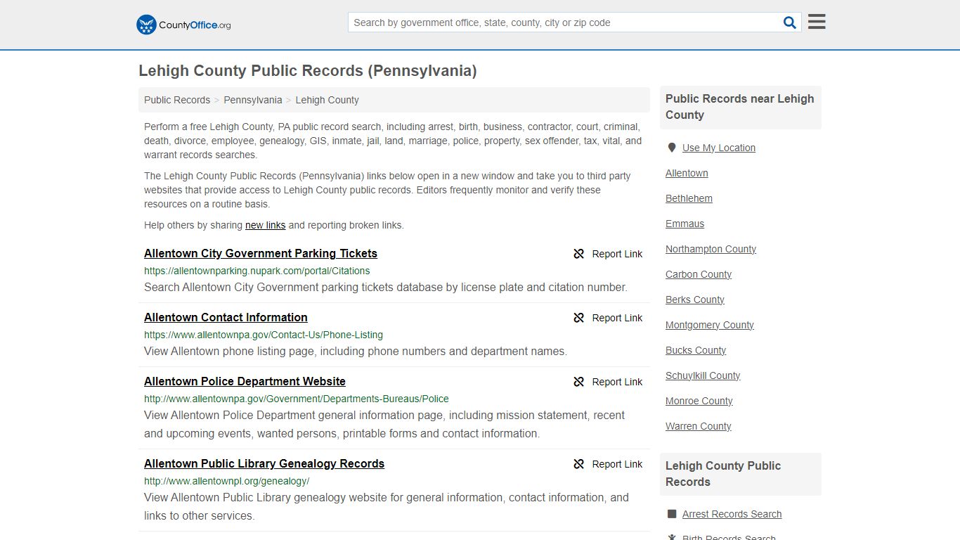Public Records - Lehigh County, PA (Business, Criminal ... - County Office